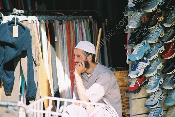 Morrocan Stallholder, Bazaar, Casablanca, Morroco